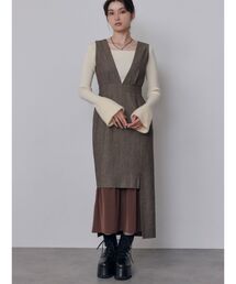 ヘリンボーンイレヘムジャンパースカート 秋服 冬服