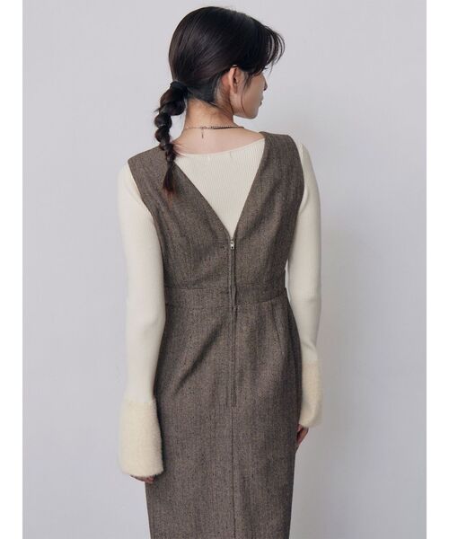 MURUA(ムルーア)の「ヘリンボーンイレヘムジャンパースカート 秋服 冬服(ワンピース・レディース・ブラウン/グレー・2/1)」の14枚目の写真
