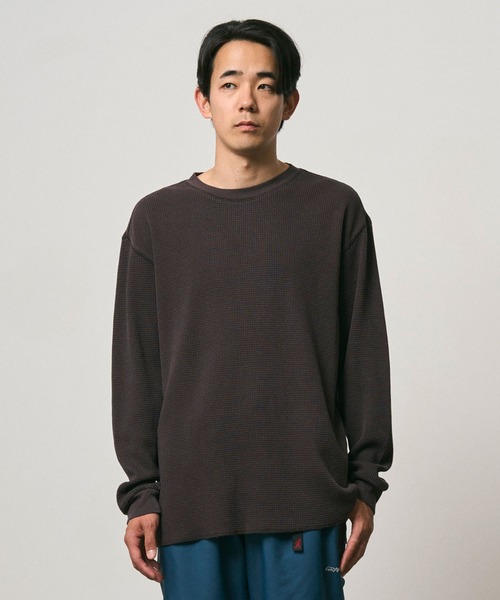 Gramicci(グラミチ)の「WAFFLE CREW|ワッフルクルー(Tシャツ/カットソー・メンズ・ダークネイビー/ダークグレー/カモフラージュ・S/M/L/XL/2XL)」の2枚目の写真