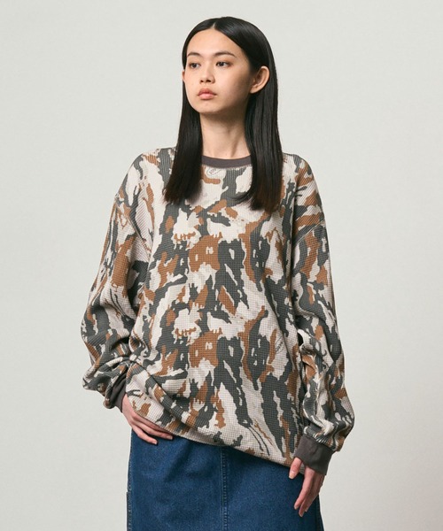 Gramicci(グラミチ)の「WAFFLE CREW|ワッフルクルー(Tシャツ/カットソー・メンズ・ダークネイビー/ダークグレー/カモフラージュ・S/M/L/XL/2XL)」の1枚目の写真