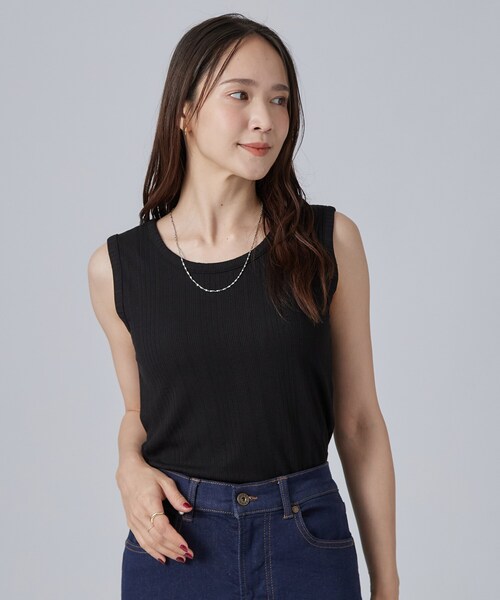 SHOO・LA・RUE（シューラルー）の「【前後2WAY/S-LL/洗濯機可】ランダムリブタンクトップ（タンクトップ・レディース・ホワイト/ブラック・01/02/03/04）」の20枚目の写真