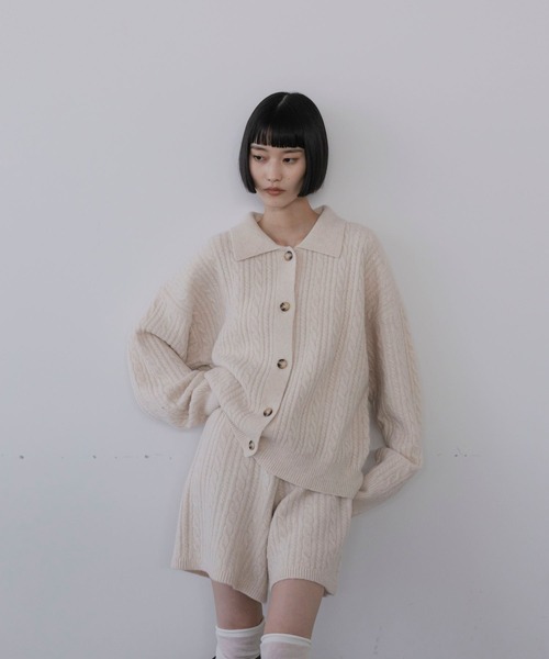 LOWRYS FARM（ローリーズファーム）の「ケーブルエリカーディガン　1052470（ニット/セーター・レディース・アイボリー/ブラック・FREE）」の5枚目の写真