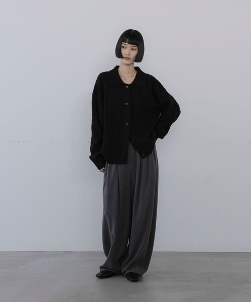 LOWRYS FARM（ローリーズファーム）の「ケーブルエリカーディガン　1052470（ニット/セーター・レディース・アイボリー/ブラック・FREE）」の8枚目の写真