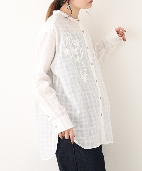 Fanaka(ファナカ)の「テープ刺繍シャツブラウス 長袖(シャツ/ブラウス・レディース・オフホワイト・FREE)」の14枚目の写真