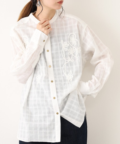 Fanaka(ファナカ)の「テープ刺繍シャツブラウス 長袖(シャツ/ブラウス・レディース・オフホワイト・FREE)」の18枚目の写真