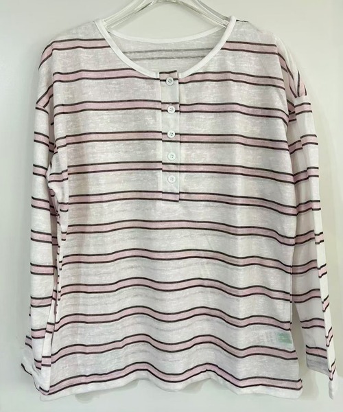 shyam inspiration(シャムインスピレーション)の「ヘンリーネックシアーボーダーロンT(Tシャツ/カットソー・レディース・レッド/ピンク/サックスブルー・M/L)」の20枚目の写真