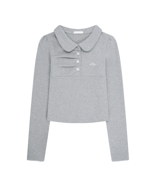 ILLIGO(イリゴ)の「ドットピンタックカラー ロングスリーブ メランジ(Tシャツ/カットソー・レディース・その他・OS)」の4枚目の写真