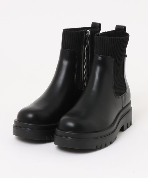ABC-MART(エービーシーマート)の「ABC SELECT エービーシーセレクト RIB KNIT BOOTS5 リブニットブーツ5 W3069 BLACK(ブーツ・レディース・ブラック・X-LARGE/LARGE/MEDIUM/SMALL)」の1枚目の写真