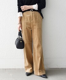 〈洗濯機可能〉コーデュロイ ワイド ベイカー フレア パンツ