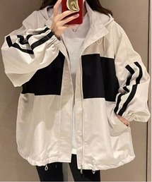 ツートーンカラーオーバーサイズブルゾン