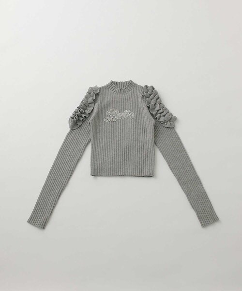 Belle Charme(ベルシャルム)の「【Belle Charme】Bijou Logo Frill Knit(ニット/セーター・レディース・ブラック/アイボリー/チャコールグレー/ピンク・FREE)」の14枚目の写真