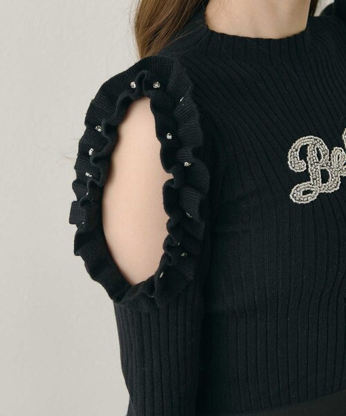 Belle Charme(ベルシャルム)の「【Belle Charme】Bijou Logo Frill Knit(ニット/セーター・レディース・ブラック/アイボリー/チャコールグレー/ピンク・FREE)」の20枚目の写真