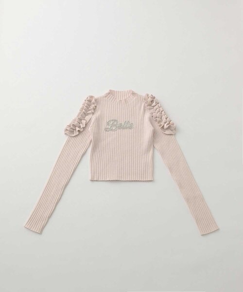 Belle Charme(ベルシャルム)の「【Belle Charme】Bijou Logo Frill Knit(ニット/セーター・レディース・ブラック/アイボリー/チャコールグレー/ピンク・FREE)」の7枚目の写真