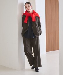 【WEB限定 Wardrobe DAILY MINIMAL】チェック バックゴム ワイドパンツ