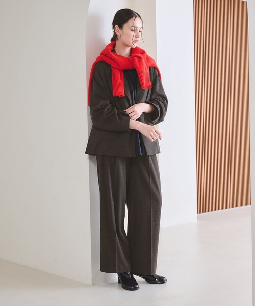 BEAUTY&YOUTH UNITED ARROWS(ビューティーアンドユースユナイテッドアローズ)の「【WEB限定 Wardrobe DAILY MINIMAL】チェック バックゴム ワイドパンツ(その他パンツ・レディース・ダークブラウン/ダークグレー・S/L/M)」の10枚目の写真