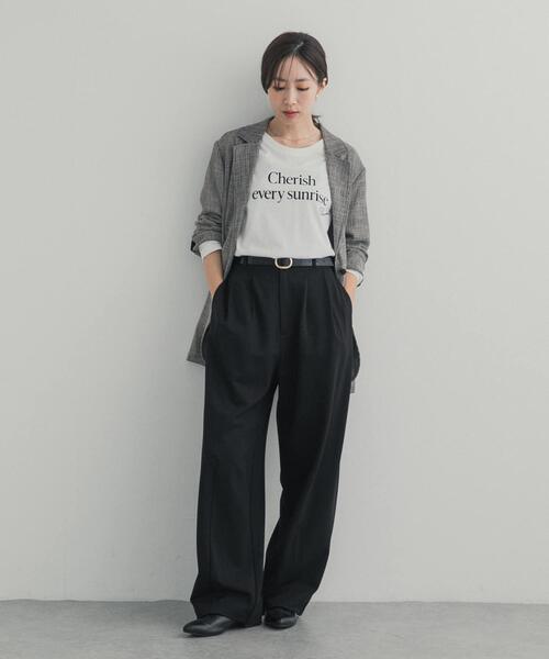 URBAN RESEARCH DOORS(アーバンリサーチドアーズ)の「フロッキーロゴプリントロングTシャツ 26AW(Tシャツ/カットソー・レディース・オフホワイト/チャコールグレー・FREE)」の17枚目の写真