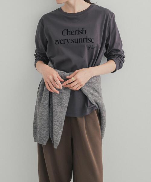 URBAN RESEARCH DOORS(アーバンリサーチドアーズ)の「フロッキーロゴプリントロングTシャツ 26AW(Tシャツ/カットソー・レディース・オフホワイト/チャコールグレー・FREE)」の21枚目の写真