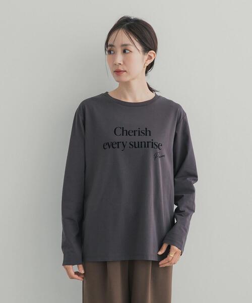 URBAN RESEARCH DOORS(アーバンリサーチドアーズ)の「フロッキーロゴプリントロングTシャツ 26AW(Tシャツ/カットソー・レディース・オフホワイト/チャコールグレー・FREE)」の14枚目の写真