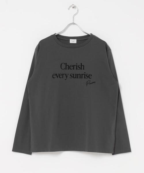 URBAN RESEARCH DOORS(アーバンリサーチドアーズ)の「フロッキーロゴプリントロングTシャツ 26AW(Tシャツ/カットソー・レディース・オフホワイト/チャコールグレー・FREE)」の5枚目の写真