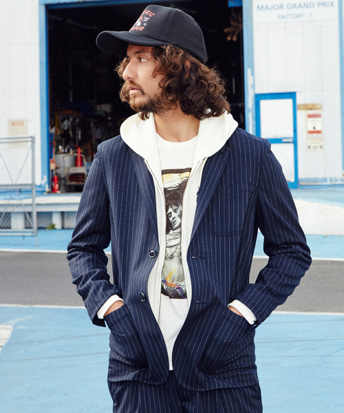 HYSTERIC GLAMOUR（ヒステリックグラマー）の「2ツ釦テーラードJK（テーラードジャケット・メンズ・ネイビー/グレー/ブラック・LARGE/MEDIUM/SMALL）」の4枚目の写真