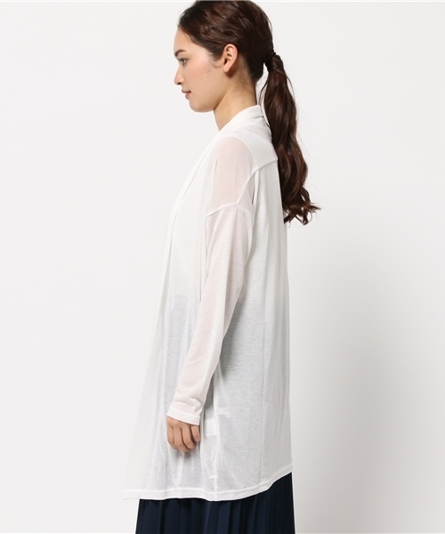 NATURAL BEAUTY BASIC（ナチュラルビューティーベーシック）の「ガーゼ天竺UVカットカーディガン（カーディガン/ボレロ・レディース・グレー/ホワイト系その他/ネイビー・MEDIUM）」の8枚目の写真