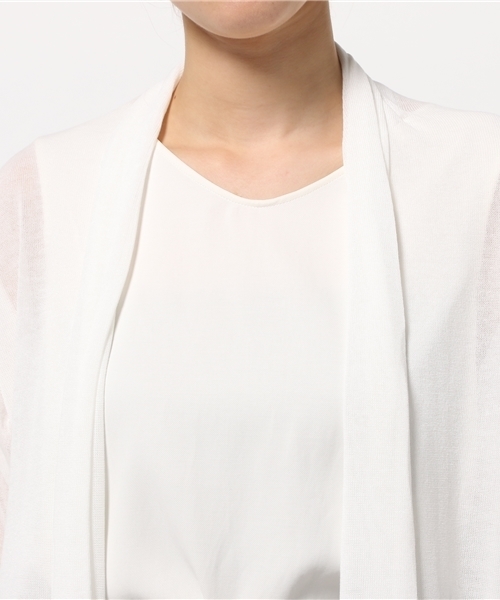 NATURAL BEAUTY BASIC（ナチュラルビューティーベーシック）の「ガーゼ天竺UVカットカーディガン（カーディガン/ボレロ・レディース・グレー/ホワイト系その他/ネイビー・MEDIUM）」の10枚目の写真