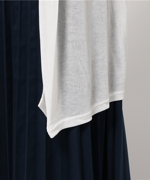 NATURAL BEAUTY BASIC（ナチュラルビューティーベーシック）の「ガーゼ天竺UVカットカーディガン（カーディガン/ボレロ・レディース・グレー/ホワイト系その他/ネイビー・MEDIUM）」の5枚目の写真