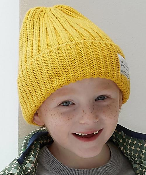 green label relaxing（グリーンレーベルリラクシング）の「GLRソリッドカラーリブワッチ◆（ニットキャップ/ビーニー・キッズ・グレー/ナチュラル/ワインレッド/マスタード/ネイビー・FREE）」の4枚目の写真