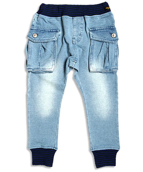 F.O.KIDS(エフオーキッズ)の「インディゴカーゴパンツ(デニムパンツ・キッズ・ブルー/サックスブルー/ネイビー・95/140/100/80/90/110/120/130)」の3枚目の写真