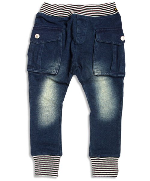 F.O.KIDS(エフオーキッズ)の「インディゴカーゴパンツ(デニムパンツ・キッズ・ブルー/サックスブルー/ネイビー・95/140/100/80/90/110/120/130)」の4枚目の写真