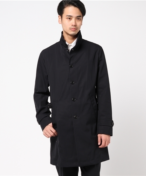 MEN'S BIGI(メンズビギ)の「スタンドカラーコート(コットンギャバ)/撥水加工&花粉ガード加工(チェスターコート・メンズ・ベージュ/ネイビー・SS/S/M/L)」の2枚目の写真