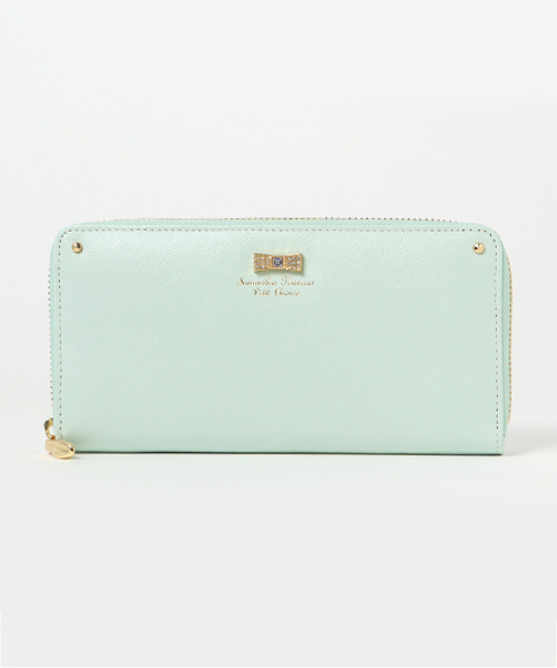 Samantha Thavasa Petit Choice（サマンサタバサ　プチチョイス）の「リボンストーンシリーズ　ラウンドジップ長財布　【３年保証対象】（財布・レディース・ライトブルー/ミント/ピンク/オフホワイト・FREE）」の3枚目の写真