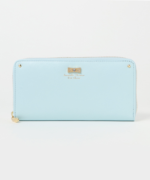 Samantha Thavasa Petit Choice（サマンサタバサ　プチチョイス）の「リボンストーンシリーズ　ラウンドジップ長財布　【３年保証対象】（財布・レディース・ライトブルー/ミント/ピンク/オフホワイト・FREE）」の4枚目の写真