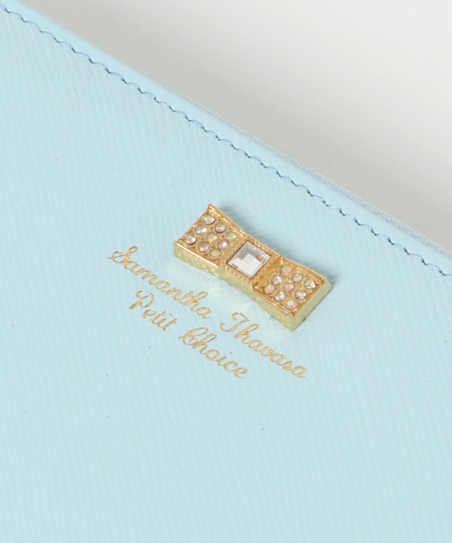 Samantha Thavasa Petit Choice（サマンサタバサ　プチチョイス）の「リボンストーンシリーズ　ラウンドジップ長財布　【３年保証対象】（財布・レディース・ライトブルー/ミント/ピンク/オフホワイト・FREE）」の7枚目の写真