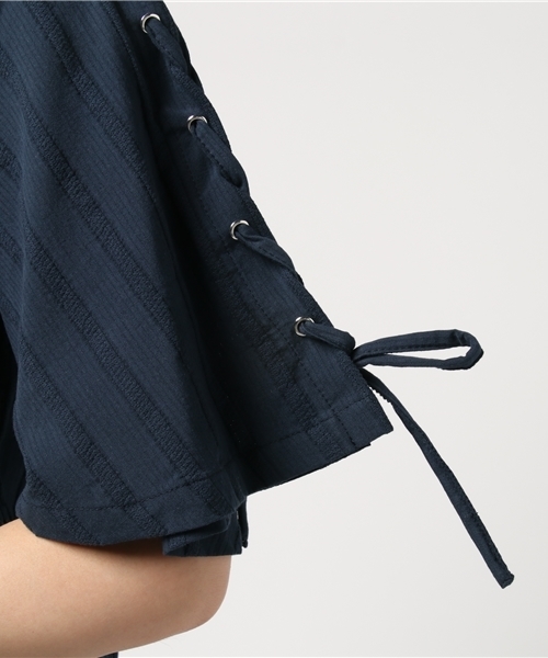 Khaju（カージュ）の「Khaju:レースアップスリーブブラウス（シャツ/ブラウス・レディース・ネイビー/オフホワイト・ONE SIZE）」の11枚目の写真