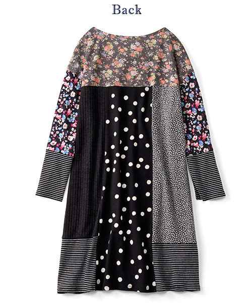 シロップ.(シロップ.)の「スリット袖のパッチワークワンピース(チュニック・レディース・ベージュ/グレー・LARGE/X-LARGE/XX-LARGE/SMALL/MEDIUM)」の8枚目の写真