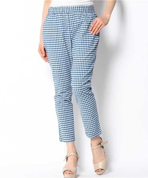 one after another NICE CLAUP(ワンアフターアナザーナイスクラップ)の「ギンガムパンツ(その他パンツ・レディース・グリーン/ブルー/ネイビー・FREE)」の1枚目の写真