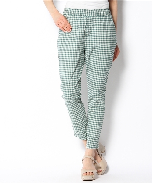 one after another NICE CLAUP(ワンアフターアナザーナイスクラップ)の「ギンガムパンツ(その他パンツ・レディース・グリーン/ブルー/ネイビー・FREE)」の2枚目の写真