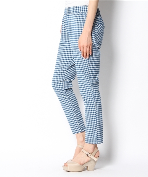 one after another NICE CLAUP(ワンアフターアナザーナイスクラップ)の「ギンガムパンツ(その他パンツ・レディース・グリーン/ブルー/ネイビー・FREE)」の4枚目の写真