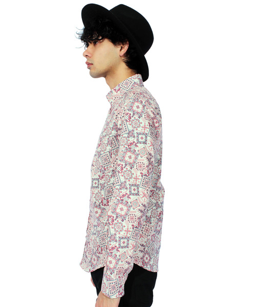 8(eight)(エイト)の「ペイズリー 長袖シャツ 日本製 高品質(シャツ/ブラウス・メンズ・ネイビー/アイボリー/ブルー・MEDIUM/LARGE/X-LARGE)」の12枚目の写真