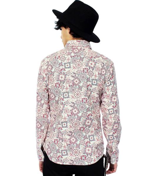 8(eight)(エイト)の「ペイズリー 長袖シャツ 日本製 高品質(シャツ/ブラウス・メンズ・ネイビー/アイボリー/ブルー・MEDIUM/LARGE/X-LARGE)」の17枚目の写真