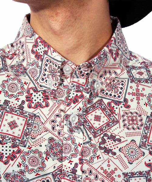 8(eight)(エイト)の「ペイズリー 長袖シャツ 日本製 高品質(シャツ/ブラウス・メンズ・ネイビー/アイボリー/ブルー・MEDIUM/LARGE/X-LARGE)」の18枚目の写真