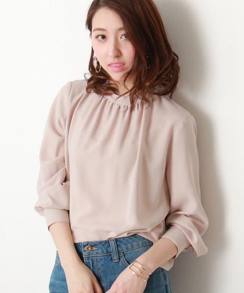 N.(N. Natural Beauty Basic)(エヌエヌナチュラルビューティーベーシック)の「ハイネックブラウス(シャツ/ブラウス・レディース・ブラック/グレー/ベージュ/ネイビー・MEDIUM)」の4枚目の写真