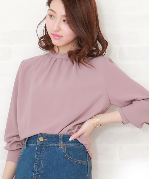 N.(N. Natural Beauty Basic)(エヌエヌナチュラルビューティーベーシック)の「ハイネックブラウス(シャツ/ブラウス・レディース・ブラック/グレー/ベージュ/ネイビー・MEDIUM)」の3枚目の写真