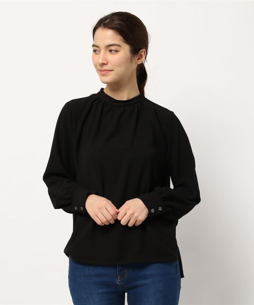 N.(N. Natural Beauty Basic)(エヌエヌナチュラルビューティーベーシック)の「ハイネックブラウス(シャツ/ブラウス・レディース・ブラック/グレー/ベージュ/ネイビー・MEDIUM)」の11枚目の写真