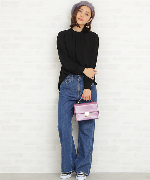 N.(N. Natural Beauty Basic)(エヌエヌナチュラルビューティーベーシック)の「ハイネックブラウス(シャツ/ブラウス・レディース・ブラック/グレー/ベージュ/ネイビー・MEDIUM)」の14枚目の写真