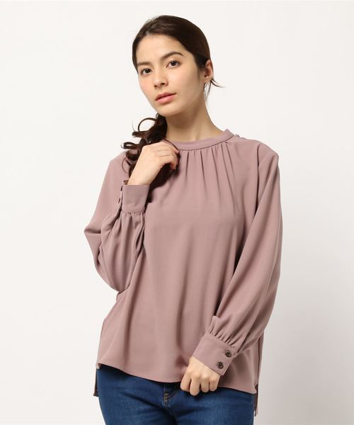 N.(N. Natural Beauty Basic)(エヌエヌナチュラルビューティーベーシック)の「ハイネックブラウス(シャツ/ブラウス・レディース・ブラック/グレー/ベージュ/ネイビー・MEDIUM)」の15枚目の写真