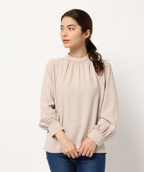 N.(N. Natural Beauty Basic)(エヌエヌナチュラルビューティーベーシック)の「ハイネックブラウス(シャツ/ブラウス・レディース・ブラック/グレー/ベージュ/ネイビー・MEDIUM)」の7枚目の写真