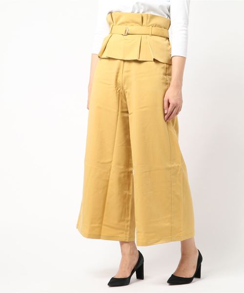 STYLEBLOCK（スタイルブロック）の「ツイルウエストタックワイドパンツ（その他パンツ・レディース・グレー/イエロー/ライトベージュ・M）」の3枚目の写真