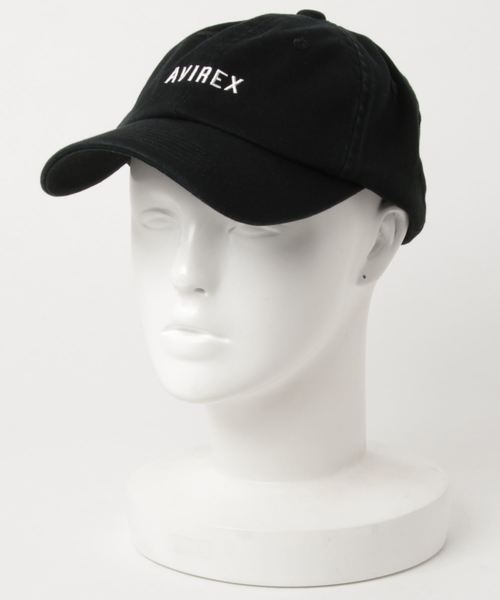 AVIREX(アヴィレックス)の「AVIREX/アヴィレックス/ コットン カーブキャップ 'AVIREX'ロゴ/ COTTON CURVE CAP 'AVIREX'LOGO(キャップ)」|ブラック
